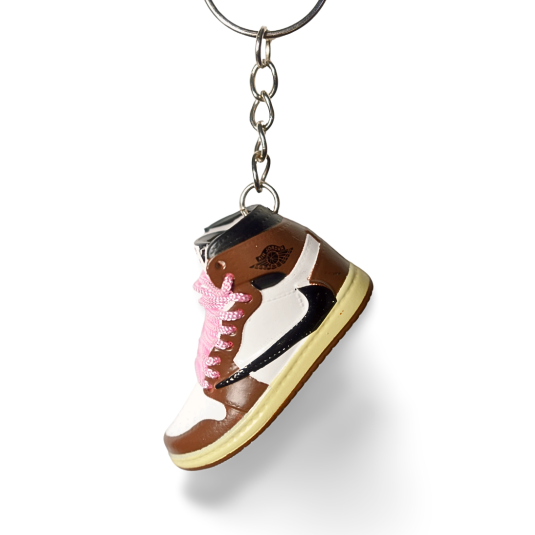 Sneaker keychain - Nike Air Jordan 1 x Travis Scott Mocha (pink laced)