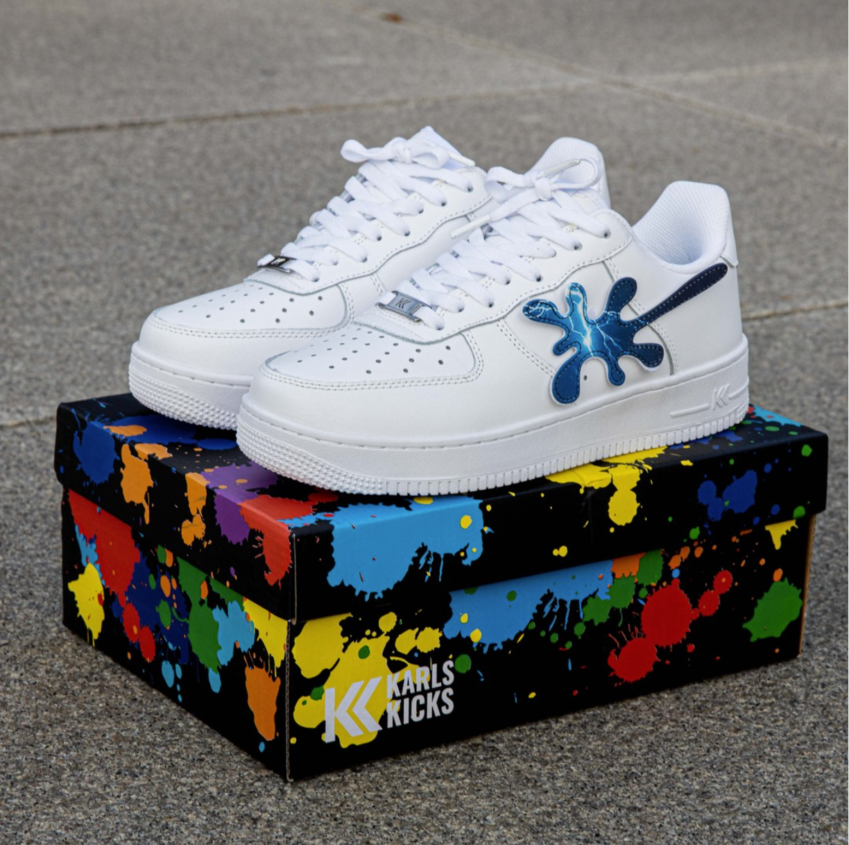KarlsKicks Splatter Patch Sneakers