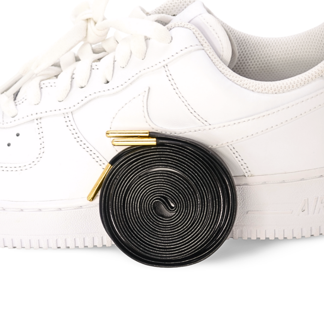 Exclusive leather laces 120cm with gold aglets