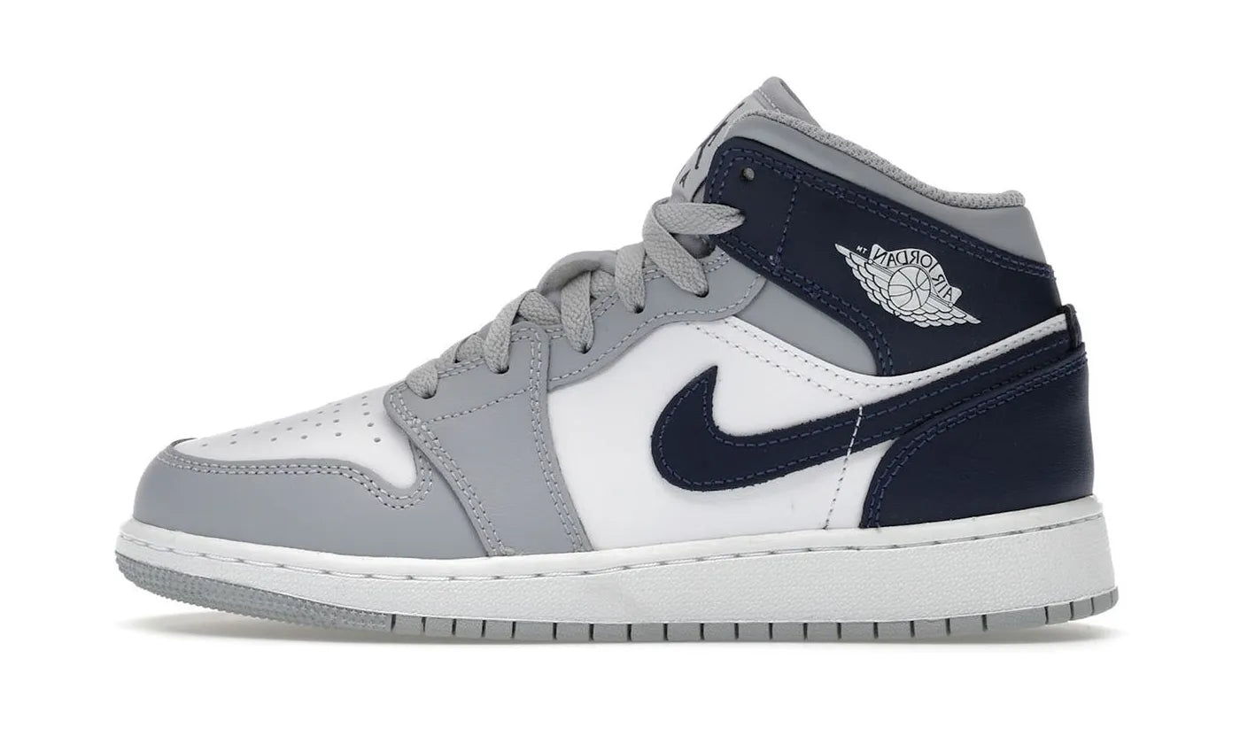 Nike Air Jordan 1 Mid Wolf Grey Midnight Navy - DQ8423-104